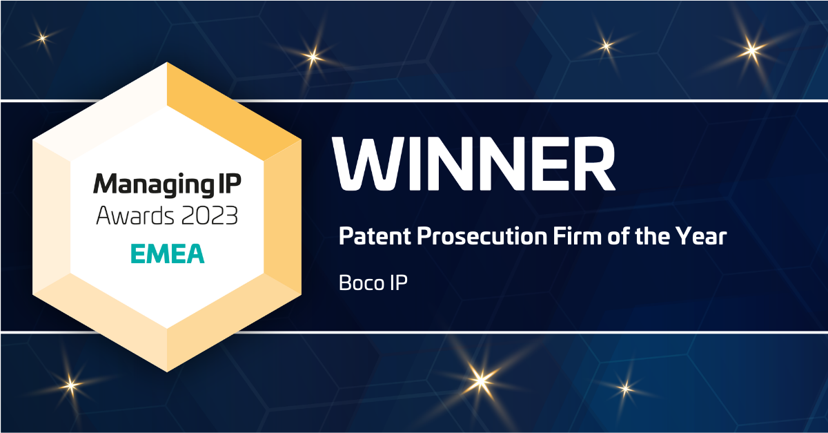Boco IP wins “Patent Prosecution Firm of the Year” EMEA Award 